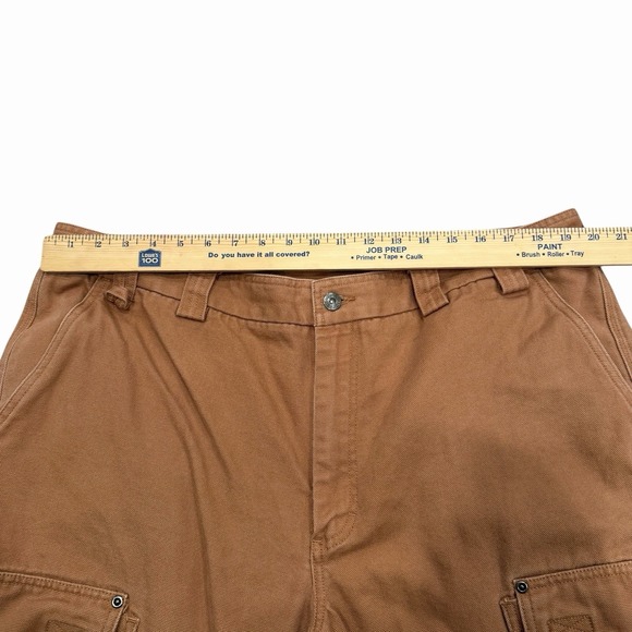Duluth Trading Flex Fire Hose Pants Men 38x30 Tan Brown Cargo Canvas Heavy Chore - Picture 7 of 8